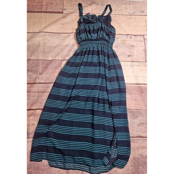Faded Glory Maxi Dress Plus Size 2X Blue Striped - Picture 7 of 8